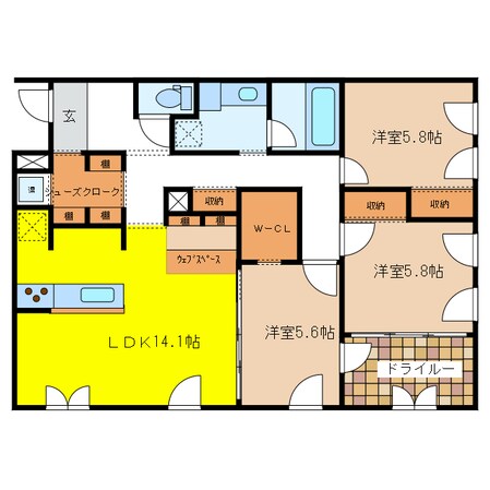 メゾンシャルドネ県庁南の物件間取画像